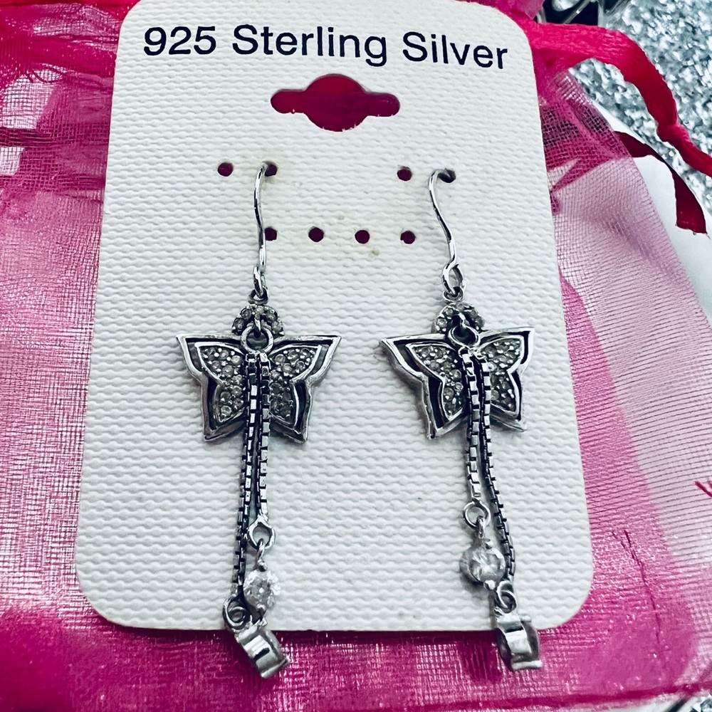 sterling silver butterfly earrings